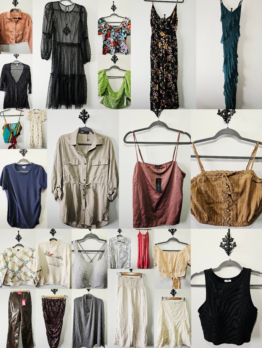 Huge 25 Piece Clothing Lot Size L Tops Pants Dress Skirt - "Mystery" Box